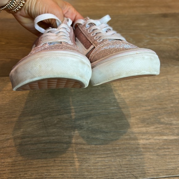 Vans Old Skool Pink Glitter Sneakers | Girls Size 3 - Picture 10 of 12